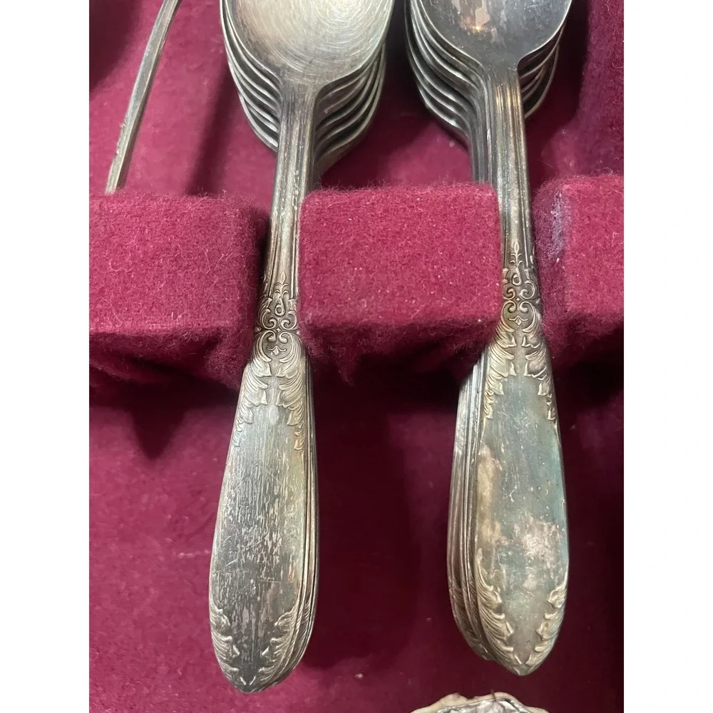 International Silver Co Silverplate Flatware Set King Edwards Design and Box